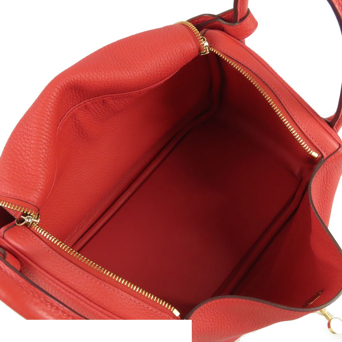 Hermes Lindy 30 Rouge de Coeur Gold Taurillon 2-Way Shoulder Bag — view 5