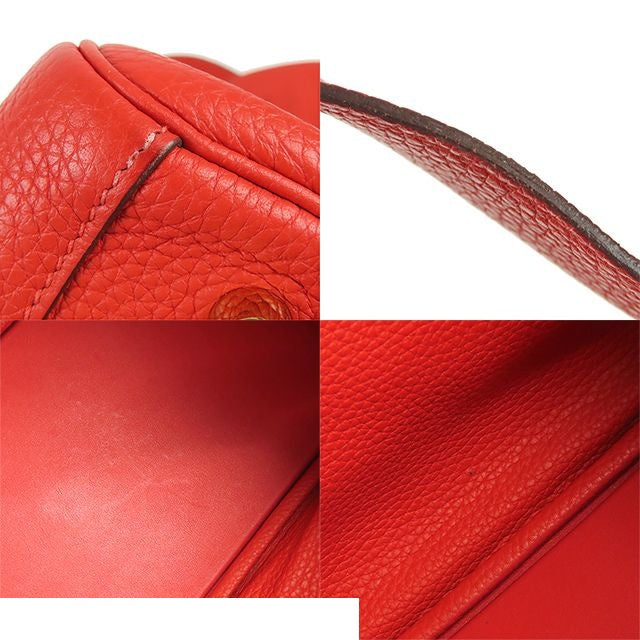 Hermes Lindy 30 Rouge de Coeur Gold Taurillon 2-Way Shoulder Bag — view 8