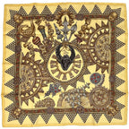 Hermes Scarf Carre 90 lor Des Chefs Gold of the Chiefs Women S Brand Silk