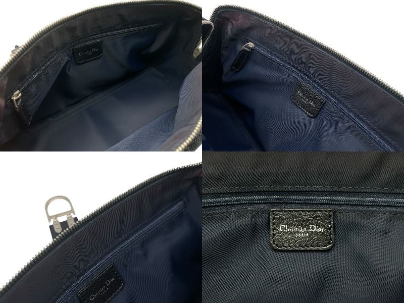 Dior Trotter Line Handbag Navy Orange Silver — view 8