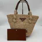 Prada Straw Handbag Beige