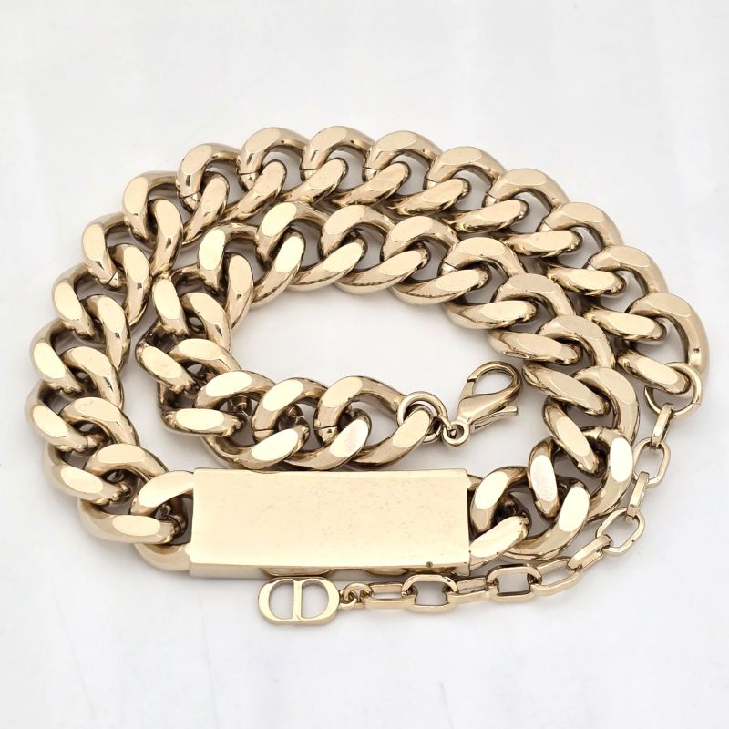 Christian Dior Couture Plate Choker Necklace 48 cm Long Light — view 5