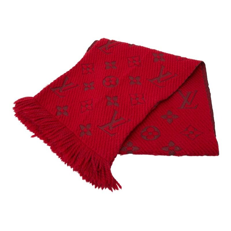 Louis Vuitton Echarpe Logomania Red Wool Silk