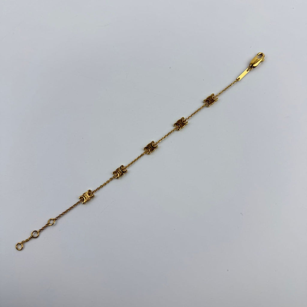 Celine Logo Triomphe Bracelet Gold Vintage — view 2