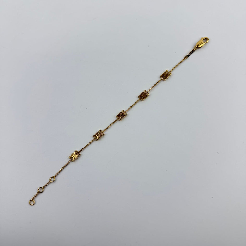 Celine Logo Triomphe Bracelet Gold Vintage — view 3