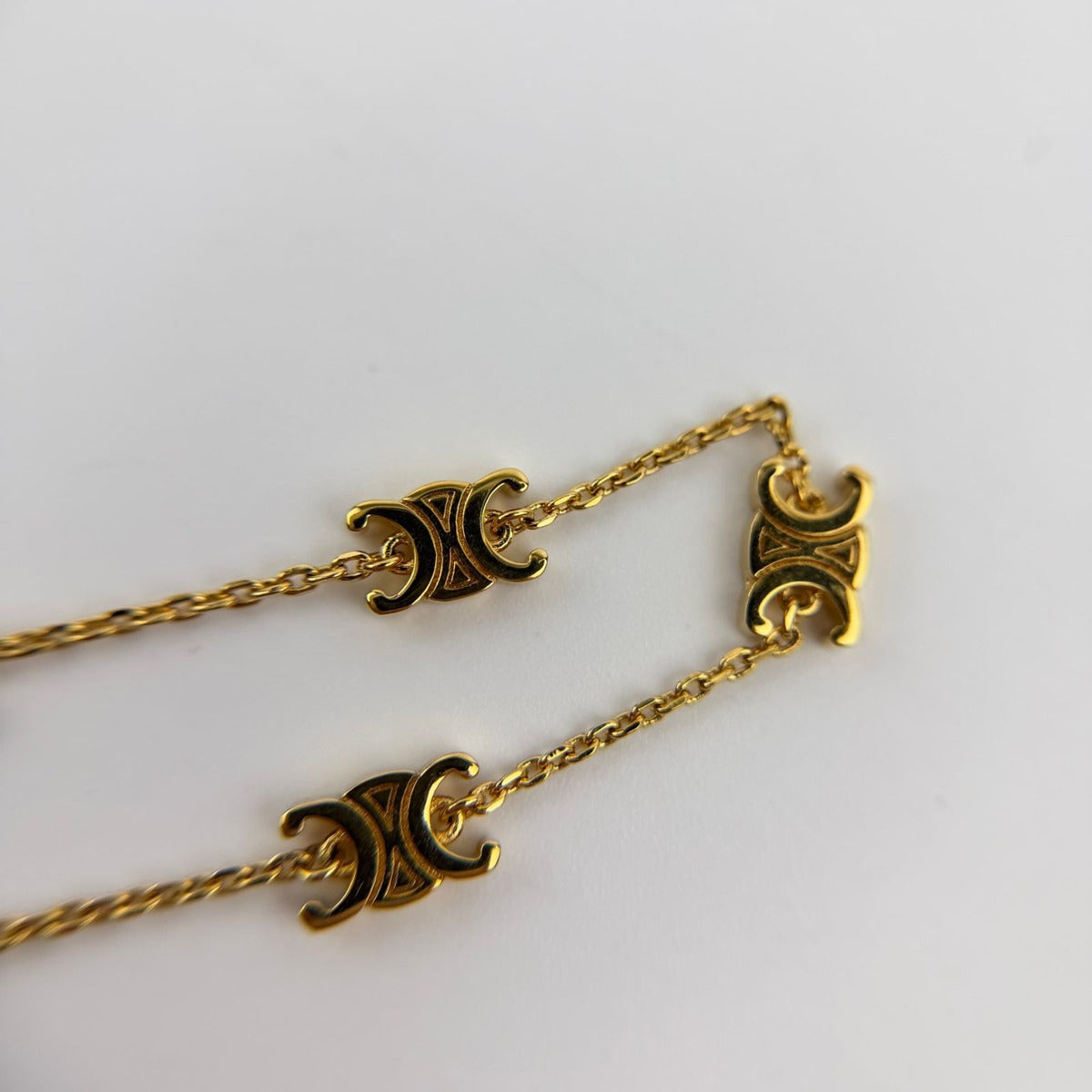 Celine Logo Triomphe Bracelet Gold Vintage — view 4