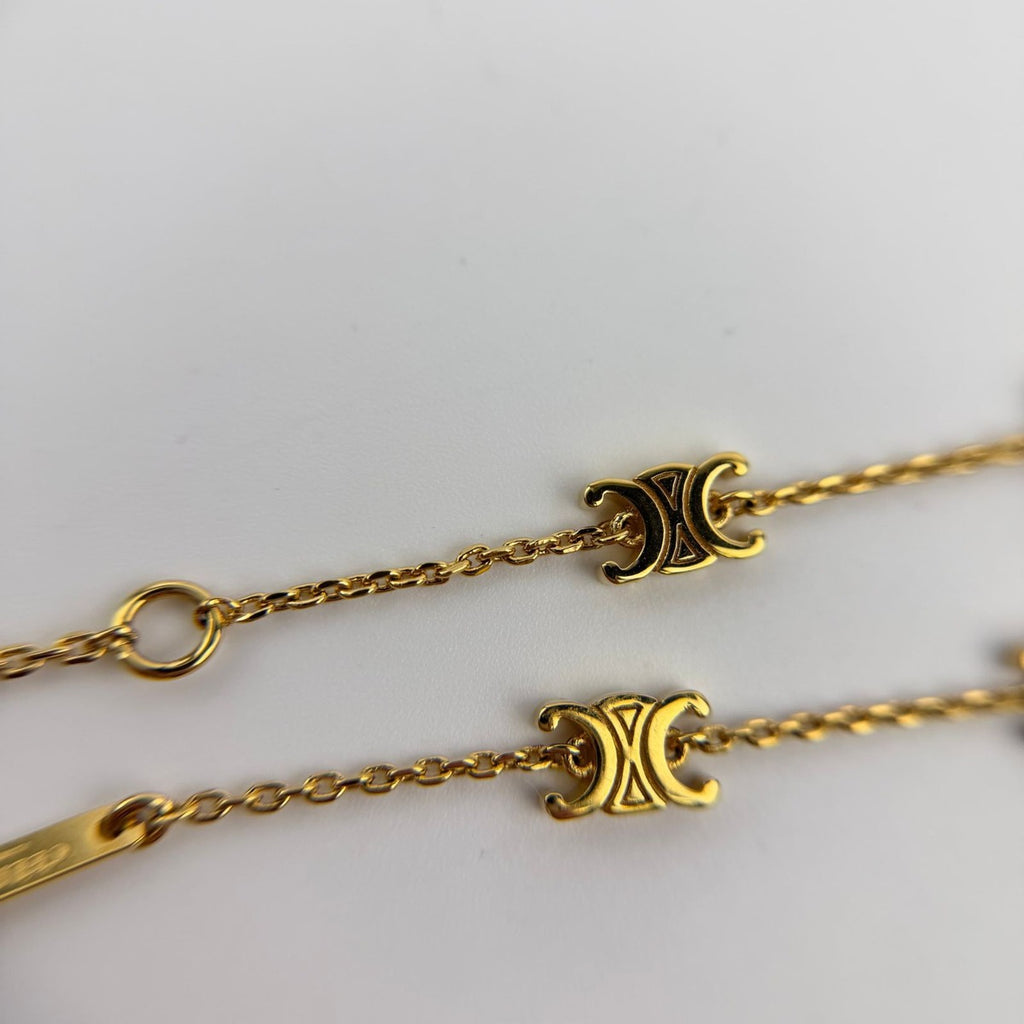 Celine Logo Triomphe Bracelet Gold Vintage — view 5