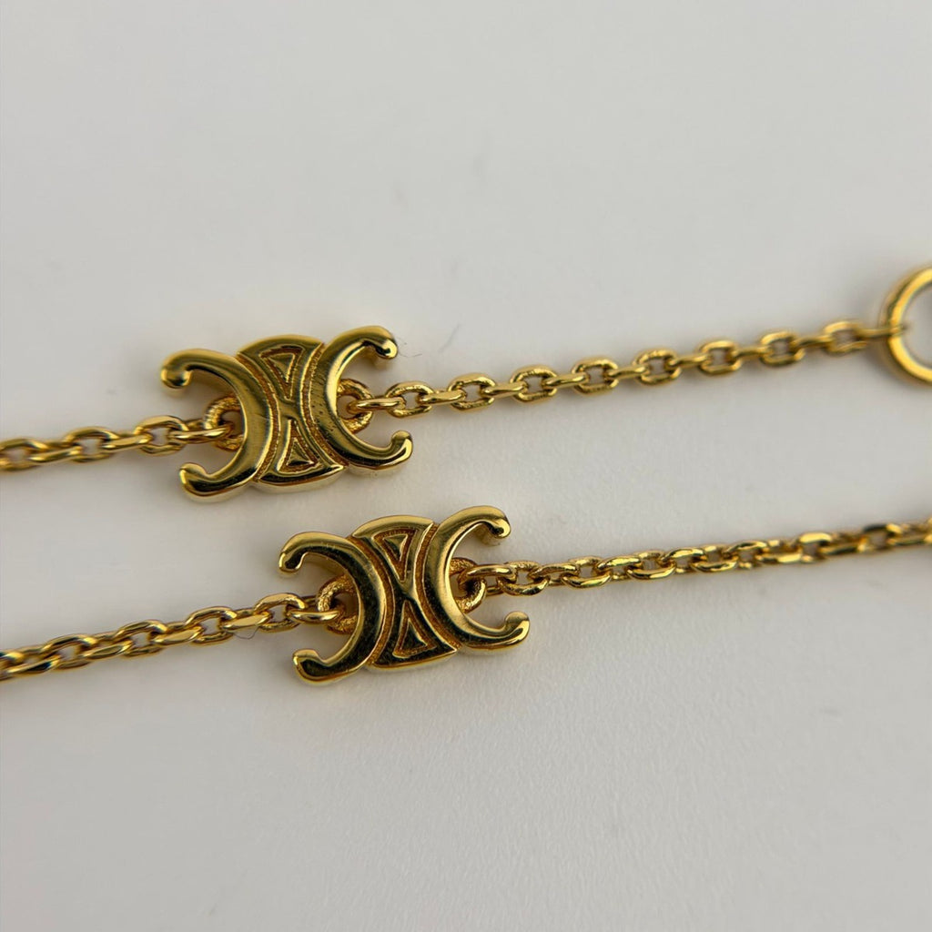 Celine Logo Triomphe Bracelet Gold Vintage — view 9