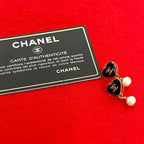 Chanel Coco Mark Heart Motif GP Faux Pearl Earrings Accessories 04A — view 2