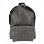 Celine Backpack Leather Canvas Brown X Black
