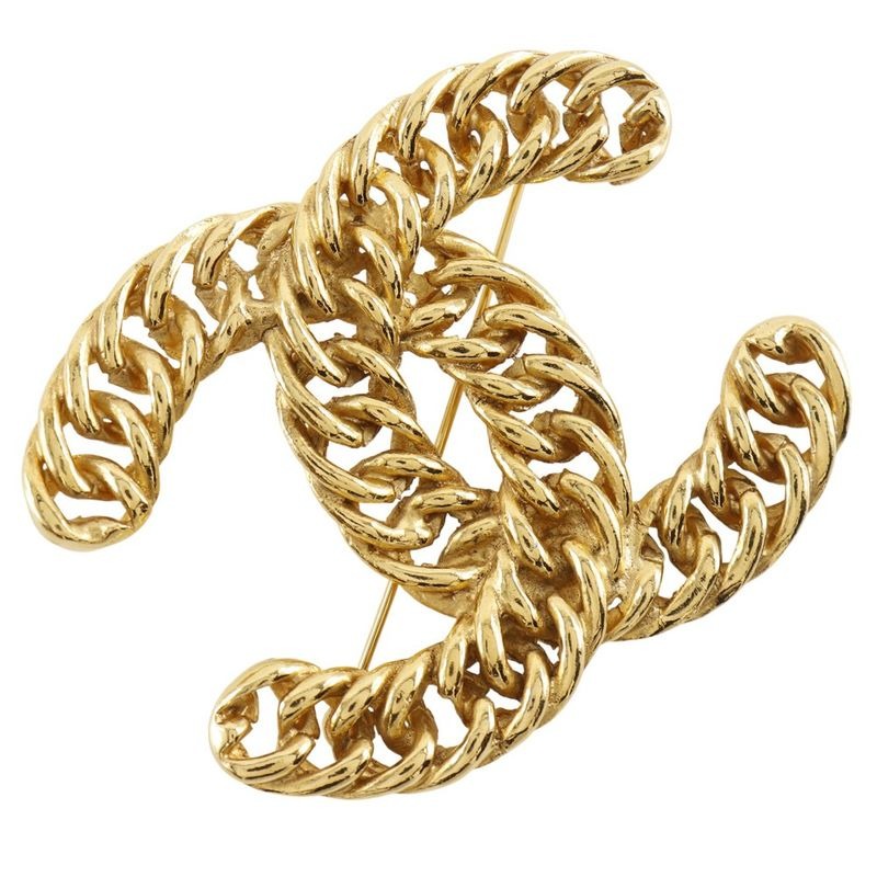 Chanel Coco Mark Chain Gold Plated 37 g Brooch — view 3