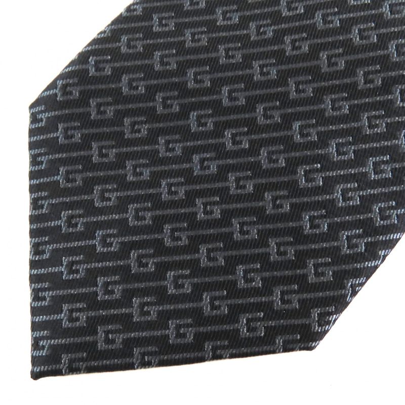 Gucci 100% Silk G Logo Regimental Stripe Necktie With 7 Sword Tip — view 2