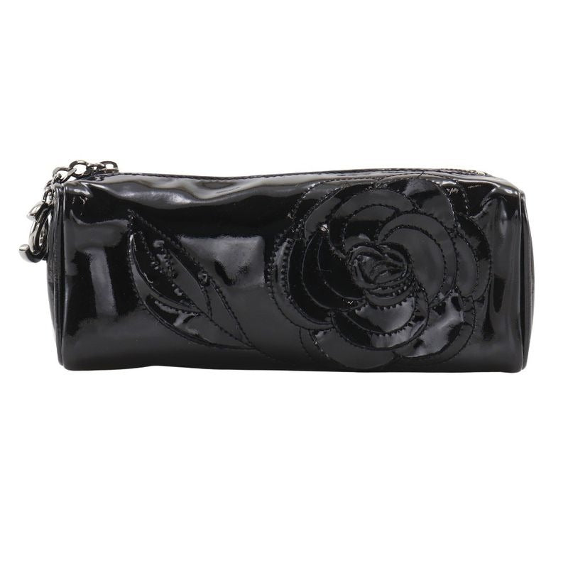 Chanel Camellia Enamel Black Pouch
