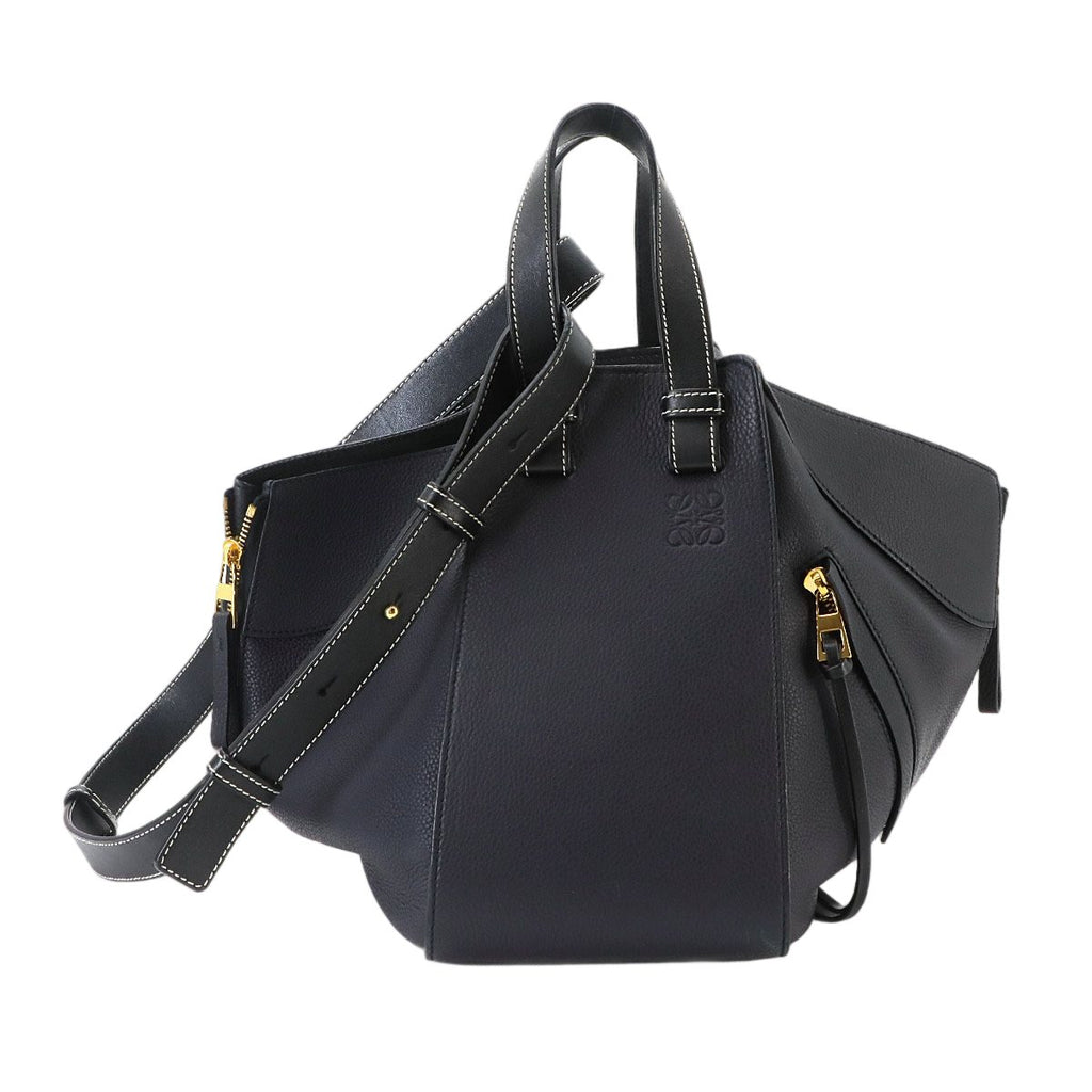 Loewe Hammock Small 2-Way Bag Leather Navy Black