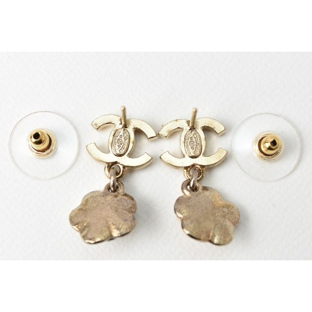 Chanel Logo CC Coco Mark Camellia Gold Orange — view 4