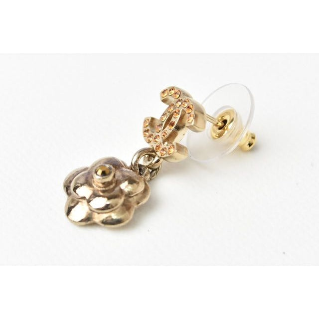 Chanel Logo CC Coco Mark Camellia Gold Orange — view 5