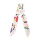 Hermes Garde Robe Pop 100% Silk Blanc Multi Colore Twillye Scarf — view 2