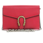 Gucci Dionysus Long Wallet Leather Red 0671 Chain