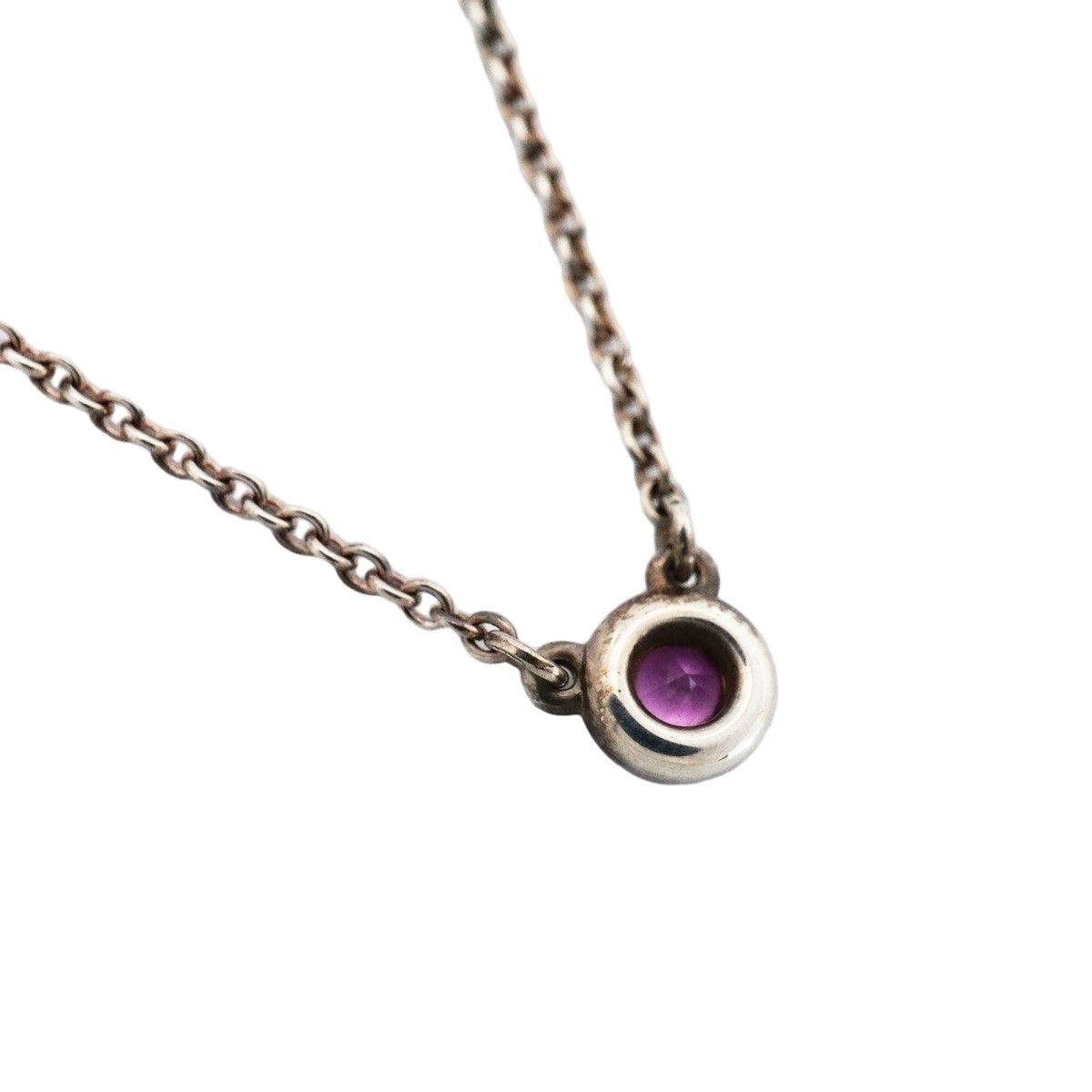 Tiffany & Co Necklace by the Yard 925 Sterling Silver Pink Saffiano — view 2