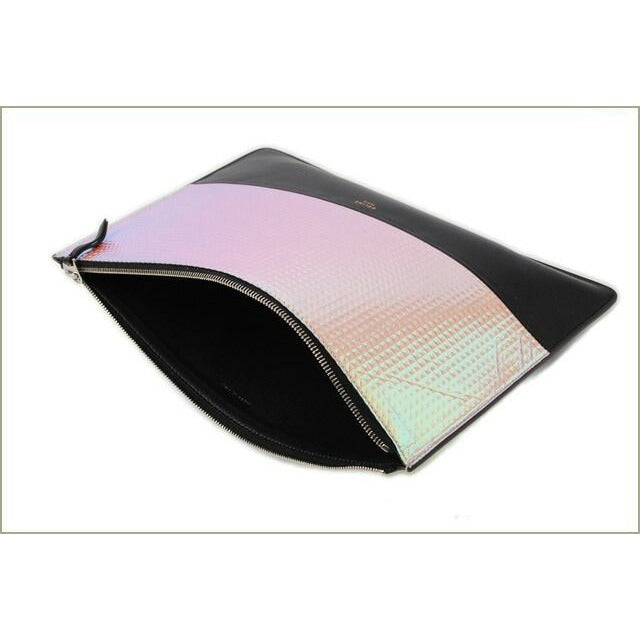 Celine Brand Bag Clutch Pouch Bicolor Rainbow Black — view 4
