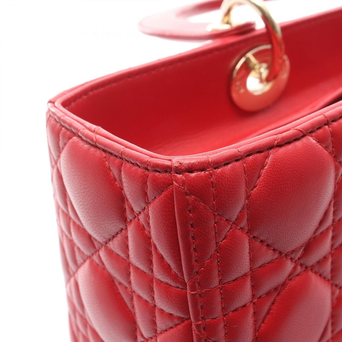 Dior Handbag Lady Large Cannage Red Leather — view 5
