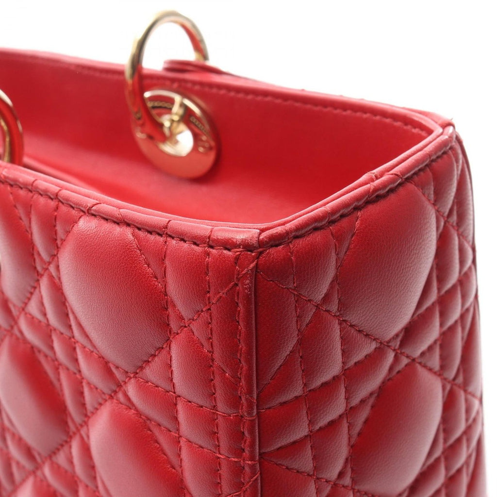Dior Handbag Lady Large Cannage Red Leather — view 6