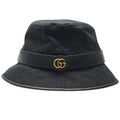Gucci GG Canvas Bucket Hat Double G Logo Black Cotton Polyester