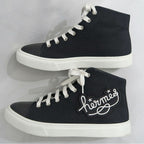 Hermes Iriko High Cut Sneakers 38 Black Canvas Leather — view 6