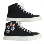 Hermes Iriko High Cut Sneakers 38 Black Canvas Leather — view 7