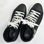 Hermes Iriko High Cut Sneakers 38 Black Canvas Leather — view 8