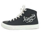 Hermes Iriko High Cut Sneakers 38 Black Canvas Leather