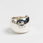 Chanel Vintage Logo Ring SV 925 Silver Size 10 Weight 18 g