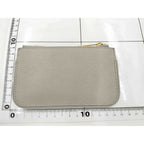Gucci Coin Case Script Gray Leather Logo Gold — view 2