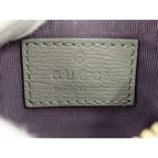 Gucci Coin Case Script Gray Leather Logo Gold — view 9