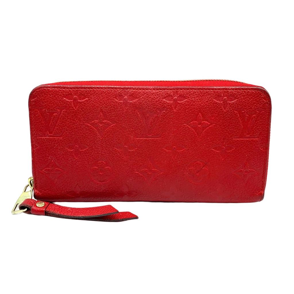Louis Vuitton Zippy Wallet Monogram Empreinte Orian Leather Red Round Gold