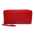 Louis Vuitton Zippy Wallet Monogram Empreinte Orian Leather Red Round Gold