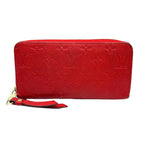 Louis Vuitton Zippy Wallet Monogram Empreinte Orian Leather Red Round Gold