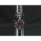 Gucci Lion Head Ring Silver And Pink Metal Rhinestone — view 4