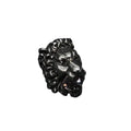 Gucci Lion Head Ring Silver And Pink Metal Rhinestone