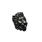 Gucci Lion Head Ring Silver And Pink Metal Rhinestone