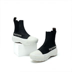 Louis Vuitton Squad Line Monogram Boots Short Shoes Leather Black White