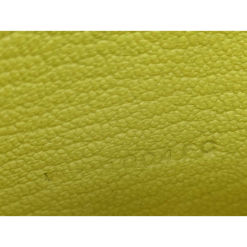 Hermes Card Case Bearn Limoncello Chevre Silver Hardware New Vintage — view 7
