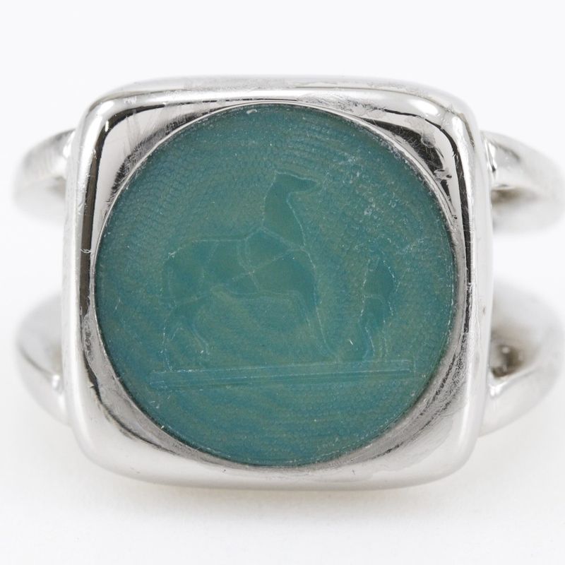 Hermes Corozo Metal Size 10.5 Silver 10.1 g Ring — view 5