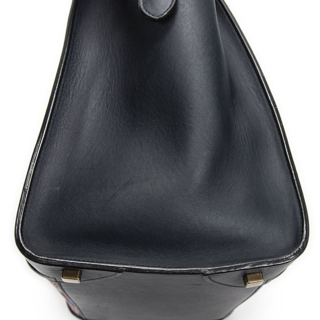 Celine Mini Luggage Navy Red White Calfskin Leather — view 8