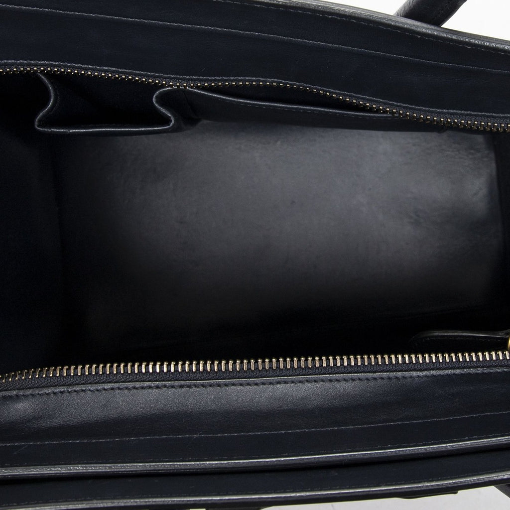 Celine Mini Luggage Navy Red White Calfskin Leather — view 9
