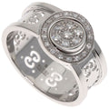 Gucci Icon Toile Diamond Ring 18K White Gold