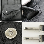 Christian Dior Saddle Mini Tote 2-Way Shoulder Bag Calf Black — view 9