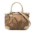 Gucci GG Canvas Shoulder Bag 2way Beige White Leather