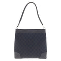 Gucci Dark Brown Silver Hardware GG Canvas Leather Shoulder Bag