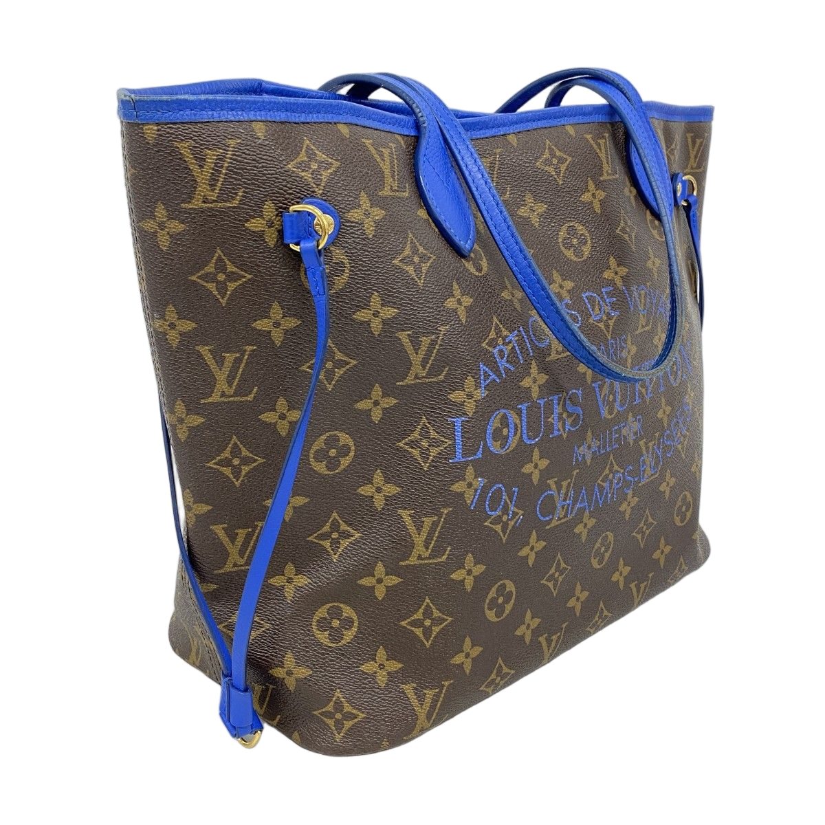 Louis Vuitton Tote Monogram Ikat Flower Neverfull MM Grand Blue — view 2
